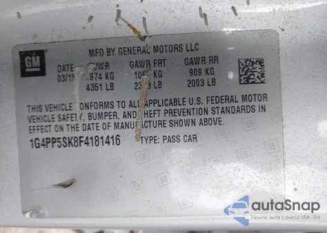 2015 Buick Verano from USA, damaged, VIN 1G4PP5SK8F4181416